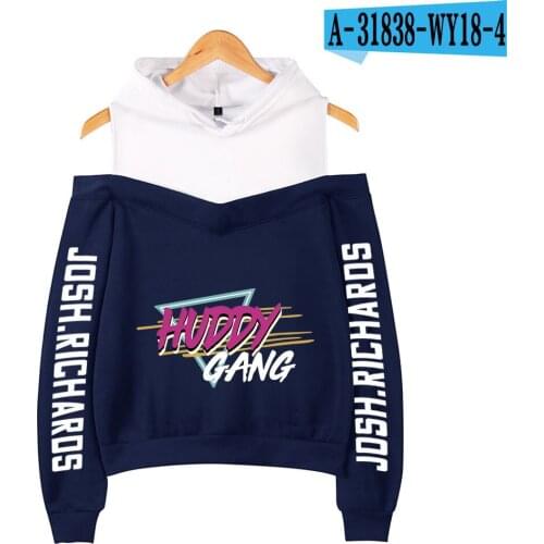 WAMNI 2020 Women Fashion HUDDY GANG Print Hoodie Off-shoulder Pullover Kpop Ladies Pullover Girls Sweatshirt