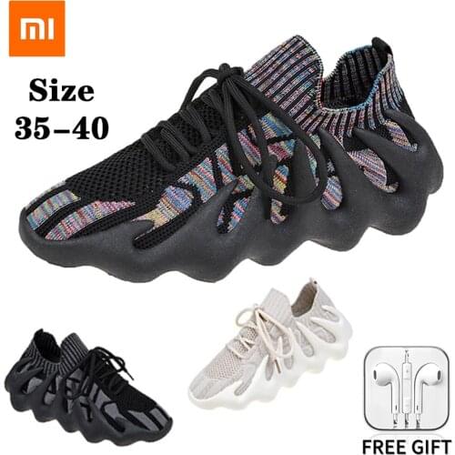 2021 New Womens Shoes Ladies Casual Mesh Flats Shoes Breathable Non-slip Fashion Female Flying Woven Sneakers Size 35-40