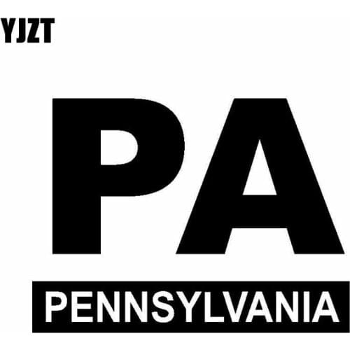 YJZT 13.8CM*10.2CM PA PENNSYLVANIA Vinyl Decal Car Sticker Black Silver C10-01469