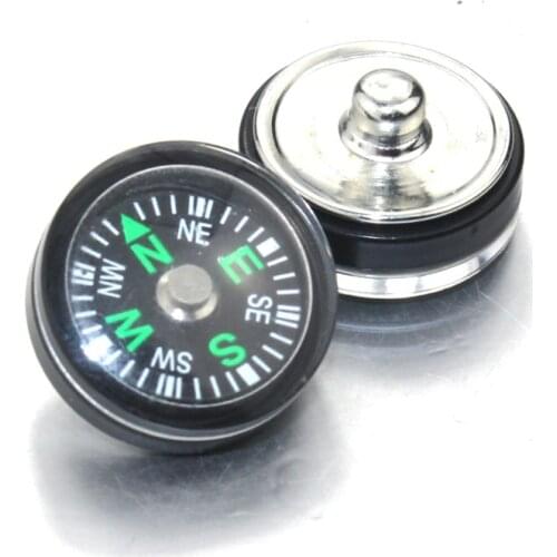 10pcs/lot Compass Snap Button With Stainless Steel Bottom For Snaps Bracelets Fit Ginger Snaps Jewelry 7981