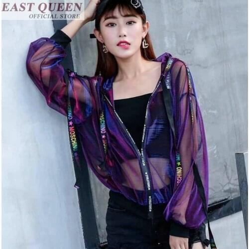 Women summer jacket o-neck letter print full lantern sleeve casual basic jacket sexy tops for women hooded jackets DD715 L