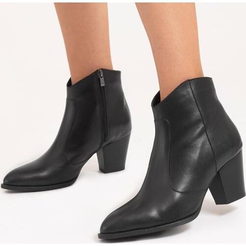 Callizio Women Genuine Leather Women Shoe Heeled Ankle Boots 2021 Boot Ladies Sexy Boots Winter High Quality Female Shoes