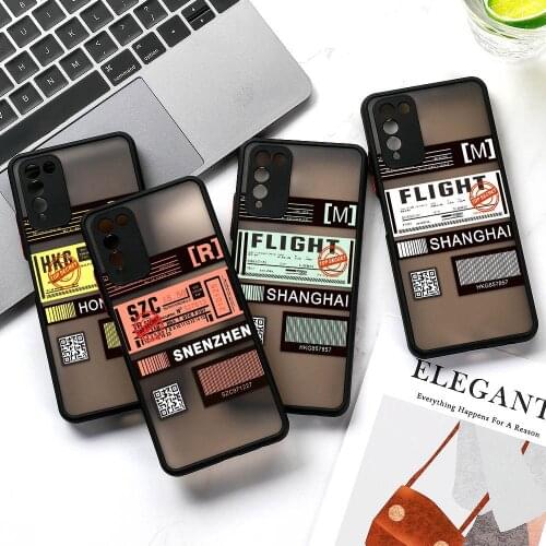 Boarding Pass Hard Phone Case For Samsung A32 A52 A72 4G 5G A21S A12 S20 Ultra S20 FE S21 S30 Ultra Plus Lens Protection Covers
