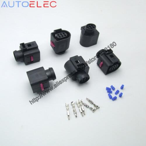 10kits/lot 6PIN 1J0973713 Cooling Fan Control Module Pigtail for VW AUDI Wiper Washer Fluid Pump Pigtail Wiring Plug Connector