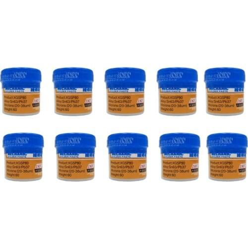 10pcs MECHANIC XGSP80 Paste flux Sn63/Pb37 25-45um Melting point 183 tin solder paste cream Flux Paste flux soldering bga rework