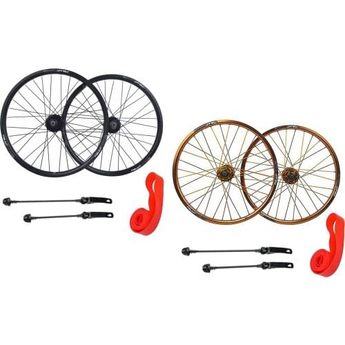 20 inch 1.25-2.215 Folding Bike Wheel Bicycle Wheelset Schrader Valve 32 Hole Freehub Schrader Valve Wheel