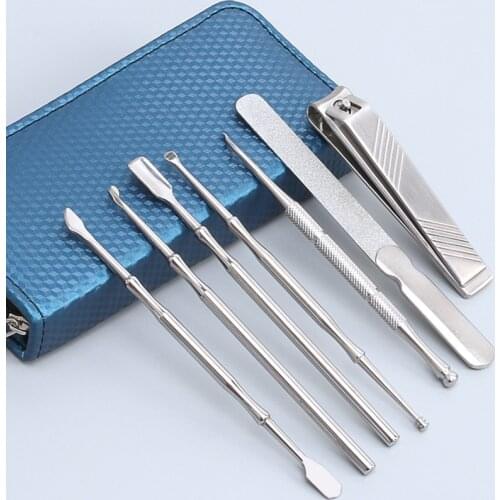 7PCS Manicure set Professional Nail Clippers Stainless steel Nail cutter scissor Cutticle Nipper Nail tools set