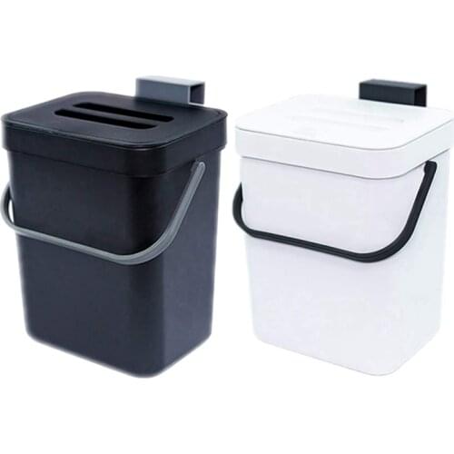 Promotion! 2 Pcs Kitchen Compost Bin for Countertop Or Under Sink Composting, with Removable Airtight Lid, Black & White