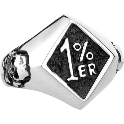 Biker ride 1% 316L Stainless Steel ring For Man titanium steel Motorcycle Punk Jewelry