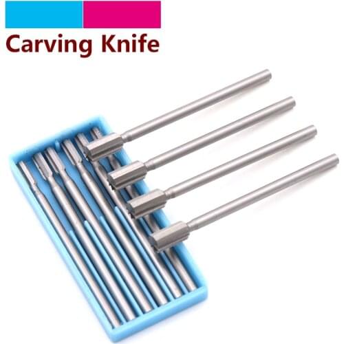 DanZY 1/6pcs Tungsten Steel Engraving Knife End Mill Woodworking Router Bit Wood Milling Cutter For Carvings Olive Kernel Amber