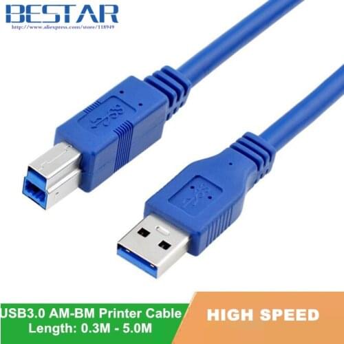 USB 3.0 type A Male AM to USB 3.0 Type B Male BM USB3.0 extension Cable 0.3m 0.6m 1m 1.5m 1.8m 3m 5m 1ft 2ft 3ft 5ft 6ft 10ft
