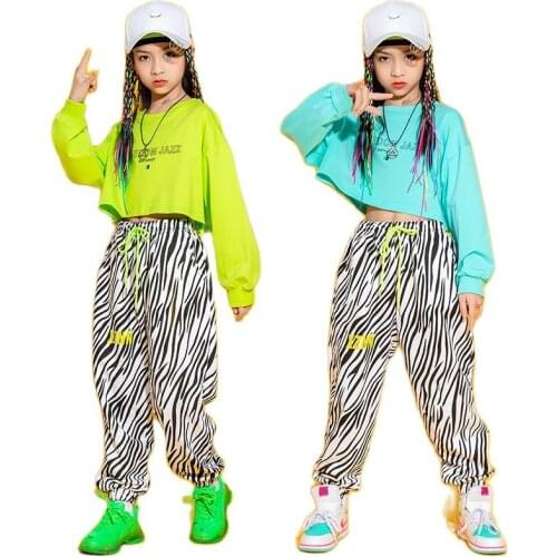 Children Dance Clothes Teen Girl Fashion Spring Set 2pcs Long Sleeve Top+ Striped Pants Trousers 12 13 14 15 16 Year Girl Wear