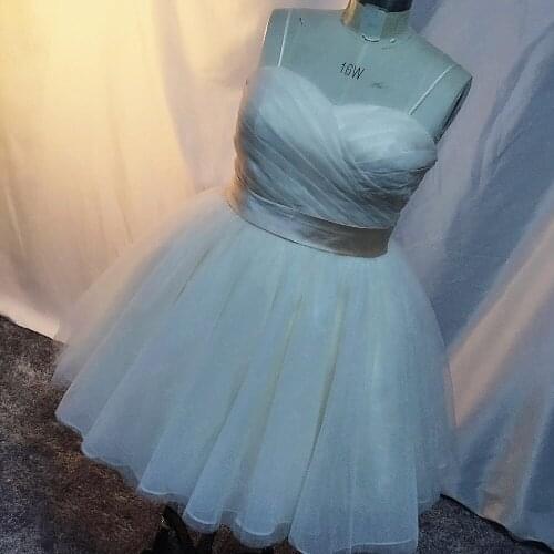 RSW1680 Spaghetti Straps Champagne Plus Size Short Wedding Dress For Civil Wedding