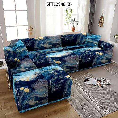 Marble Ink Elastic Cover for Sofa Abstract European Style Sofa Cover Stripe Line Furniture Covers Sofa Cover Corner Living Room