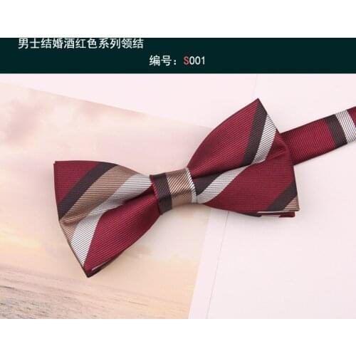 Bow tie male wedding wedding groom best man Korean suit wine red red mens bow tie tide double layer