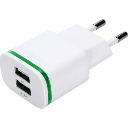 5V 2.1A Dual USB Wall Travel Charger Adapter with Europe for iphone X 8 7 6s plus and samsung S9 S8 plus S7 S6 Type C Android