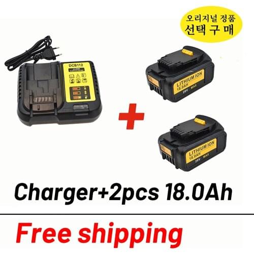 2021 NEW 20V 18000mAh for Dewalt Power Tool Battery for Dewalt DCB180 DCB181 DCB182 DCB201 DCB201-2 DCB204-2+ 3A Charger