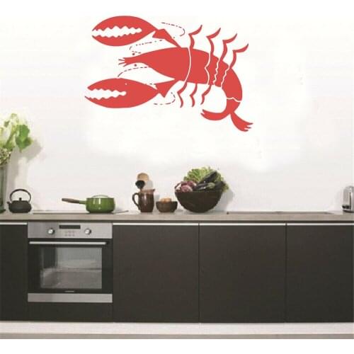 New Design Lobster Wall Sticker Sea Food Wall Decal Cafe Kitchen Restaurant Home Interior Art Murals Kids Nursery Wallpaper