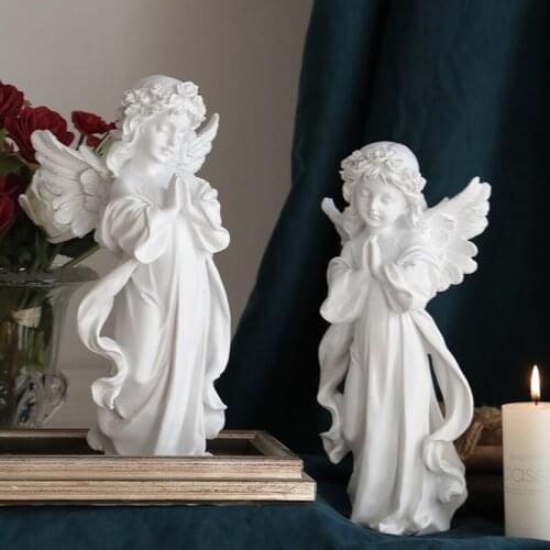 Resin Angel Prayer Design Miniature Ornament Cute Sculpture Modern Art Sketch Room Desk Statues Home Decoration Crafts