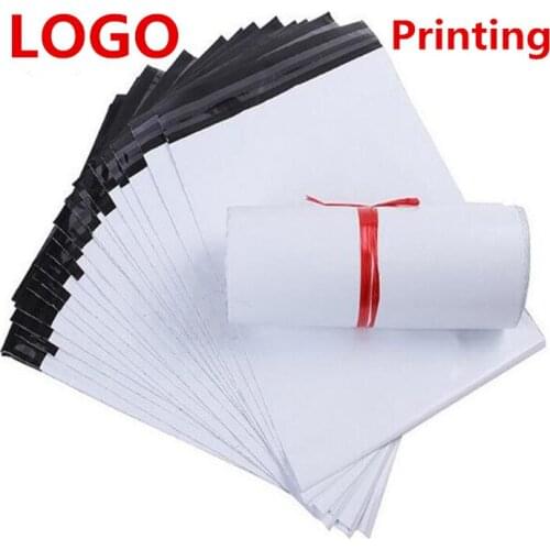 Printing LOGO 500PCS/LOT White Color Self-Adhesive Poly Mailer/Mailing Post Envelope Plastic Express Courier Bags