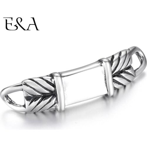 Stainless Steel Connectors Blank Curved 1/1 Loop for DIY Punk Bracelet Making Findings Jewelry Connect Parts Supplies 50*13*5mm