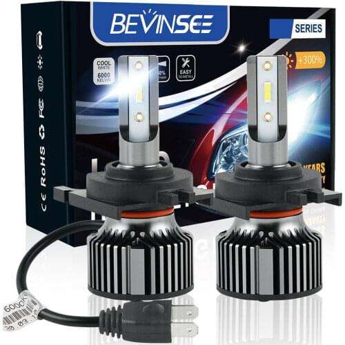 Bevinsee Car H7 LED Headlight Bulbs 10000LM 6000K White LED Lights Adapted Socket For Ford Focus Ford Rover Free Lancer Carnival