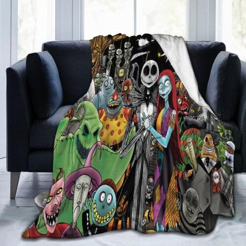 Ultra Soft Sofa Blanket Cover Blanket Cartoon Cartoon Bedding Flannel plied Sofa Bedroom Decor for Children and Adults Black