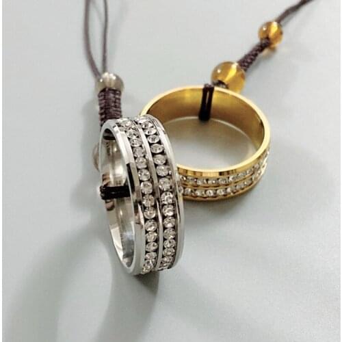 Universal Titanium Steel with Simulation Diamond Short Finger Ring Mobile Phone Case Cover Straps Lanyards