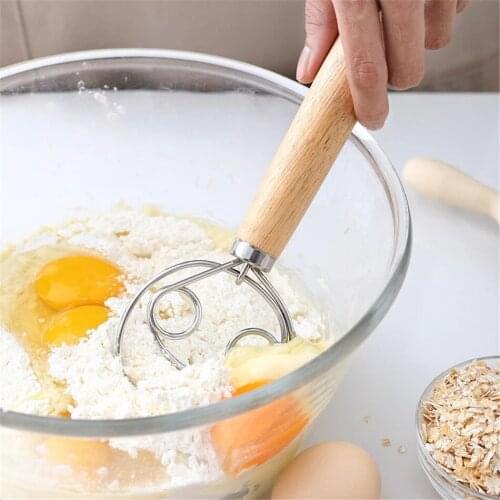 Handhold Flour Whisk DIY Baking Cake Bread Manual Eggbeater Stainless Steel Flour Dough Coil Stirrer Eggs Mixer Tool