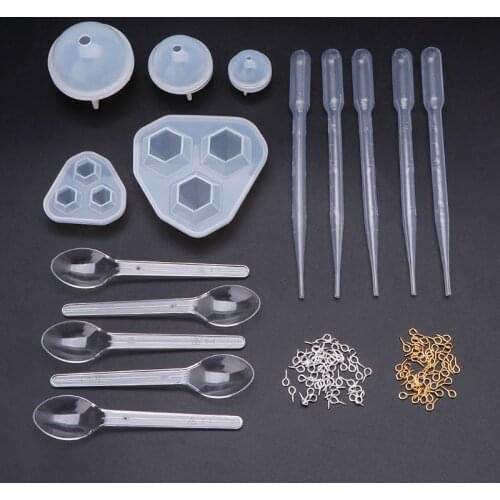 1 Set DIY Epoxy Resin Tools Handmade Silicone Mold Spoon Clasp Dropper Jewelry Making Kit Necklace Earrings Gifts Crafts
