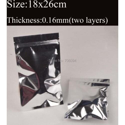 18*26cm(7.1''*10.2'') Ziplock silver aluminum foil bag Ziplock tea coffee packing silver bag 200pcs/lot