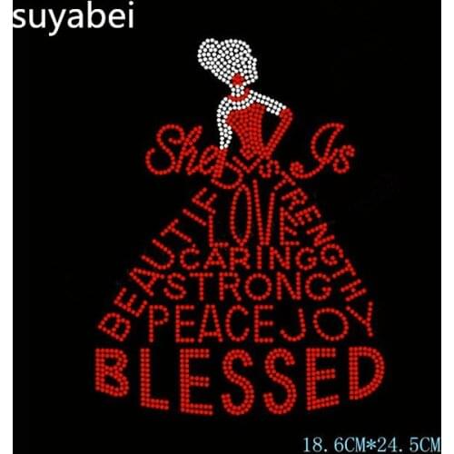 2pc/lot Beauty girl design stones hot fix rhinestone applique iron on crystal transfers design patches for shirt