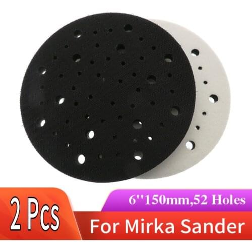 6" 150mm Hook and Loop Soft Interface Pad 52-Hole Sponge Buffering Pad for Polishing Grinding (Pack of 2)