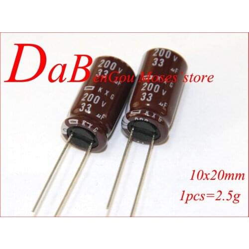 200v 33uf +/- 20% High Quality 100% Original New NCC KXG Capacitance Low ESR Audio Electrolytic Capacitor Radial 10x20mm