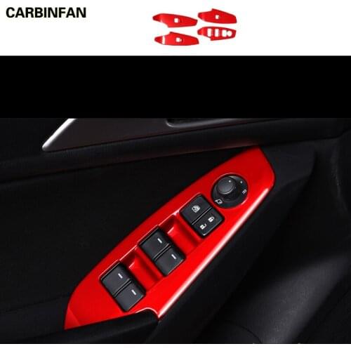 4Pcs/Set ABS Side Window Glass Switch Lift Control Panel Frame Interior Trim Sticker For Mazda 3 M3 Axela 2017 2018 2019 C1987