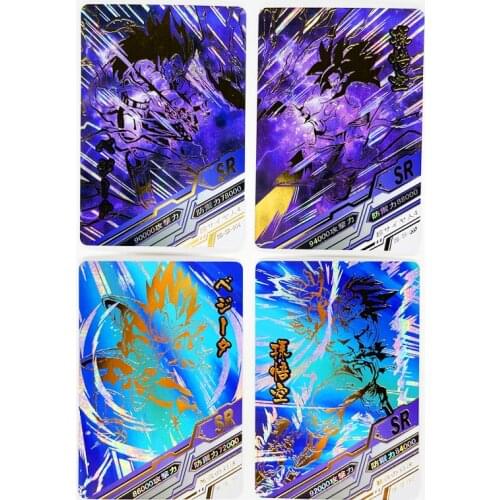4pcs/set Super Saiyan Dragon Ball Z Bronzing Heroes Battle Card Ultra Instinct Goku Vegeta Game Collection Cards