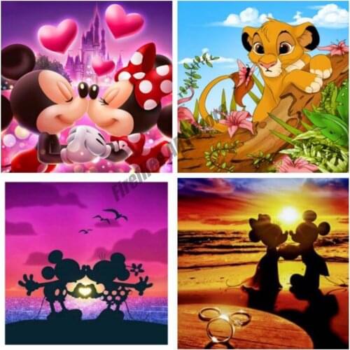 Diy Diamond Painting Disney Mickey Mouse Diamond Embroidery Full Square Cross Stitch Kits Cartoon Mosaic Home Decoration