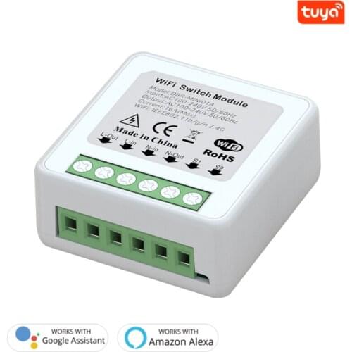 Tuya MINI Wifi Smart Switch Module 16A Timer Wireless Switch Smart Home Automation Compatible With Tuya Alexa Google Home
