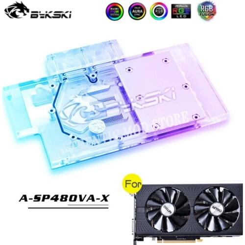 Bykski A-SP48OVA-X,GPU Water Block For Sapphire RX470 RX480 8G D5 OC Oversea Version Graphics Card,VGA Block,GPU Cooler