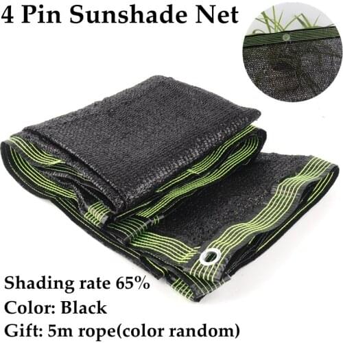 Black 4-Pin Anti-UV Sunshade Net Home Garden Succulent Plant Shelter Shading Net Outdoor Awning Swimming Pool Cover Shade Sail