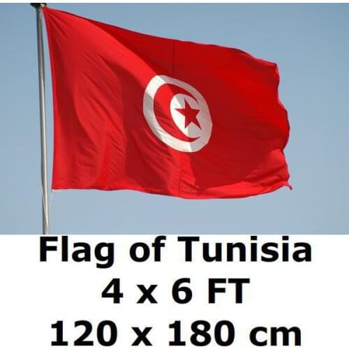 Tunisia Flag 120 x 180 cm 100D Polyester Tunisian Flags And Banners National Flag Country Banner For Home Decoration