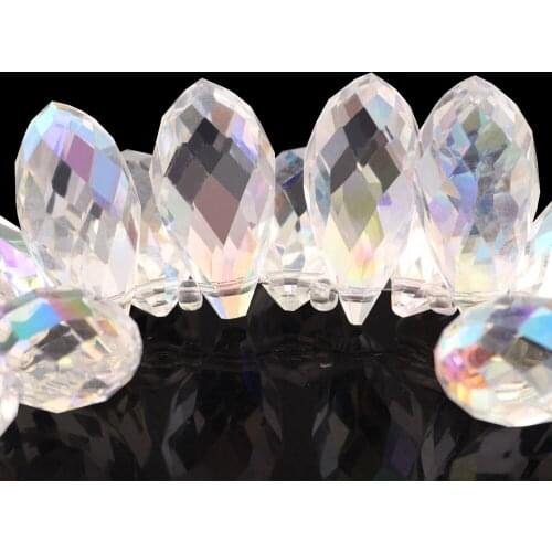 Faceted Drop Glass Beads For Jewelry Making Adults Bulk 12X25MM Tear Crystal Beading Pendant DIY Crafts Bracelet Earring Charms