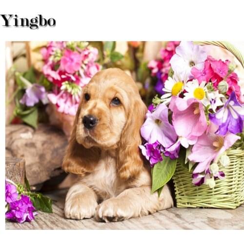 Cocker Spaniel Dog needlework Diamond painting square cross stitch diamond embroidery 3d picture of rhinestones Mosaic decor art