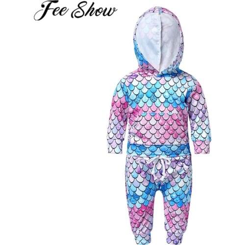 Newborn Toddler Baby Girl Clothes Set Infant Fish Scales Long Sleeve Hoodie Short Sweatshirts Pants Headband Baby Girls Clothing