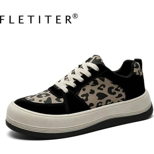 Leopard Unisex Sneakers Mens Vulcanize Shoes Men Platform Breathable Canvas Casual Shoe Footwear Tenis Masculino Chaussure Homme