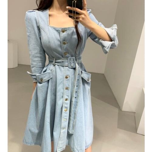 LLZACOOSH Fashion Denim Dresses