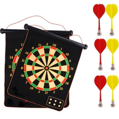 Magnetic Dart Board Darts Suit Double Sided Flocking Dartboards Darts Plate of Safety Dart Safety Game Board Toy
