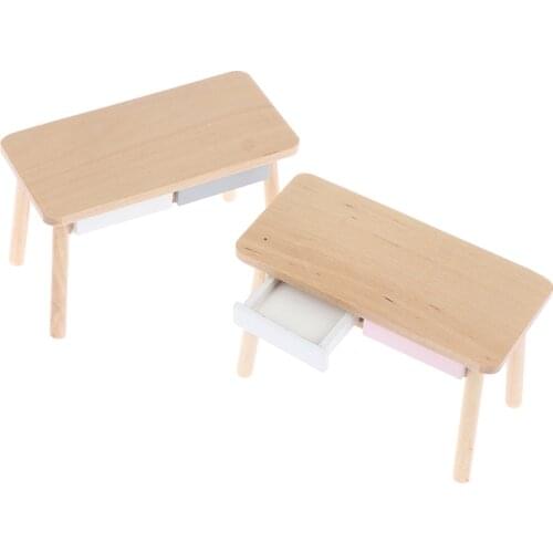 1PCS 1/12 Dollhouse Miniature Accessories Mini Wooden Computer Desk Model Simulation Furniture Toys