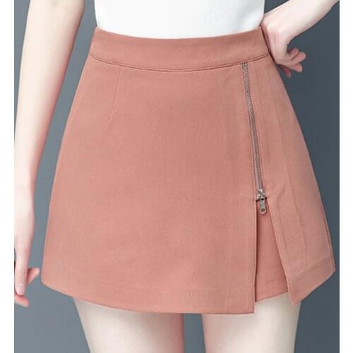 Fashion Irregular shorts skirt women new high waist side zipple a line elegant office skirt shorts harajuku shorts plus size