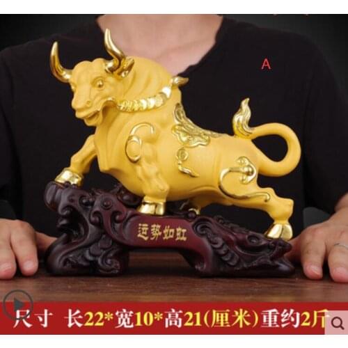 New Resin Living Room Town House Feng Shui Boss Desk Zodiac Ox Decoration